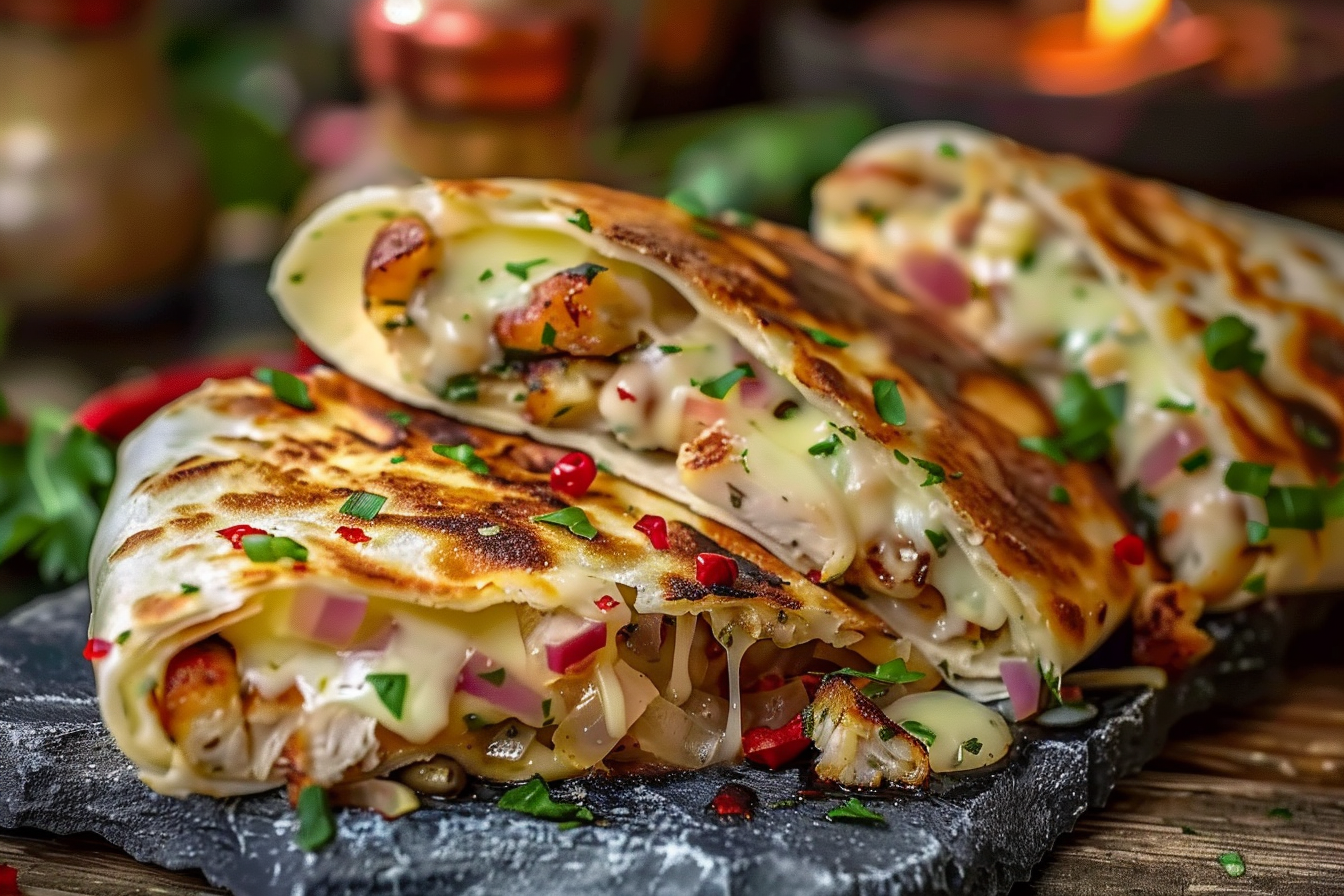 cheesy garlic chicken wraps 4 easy recipes middle