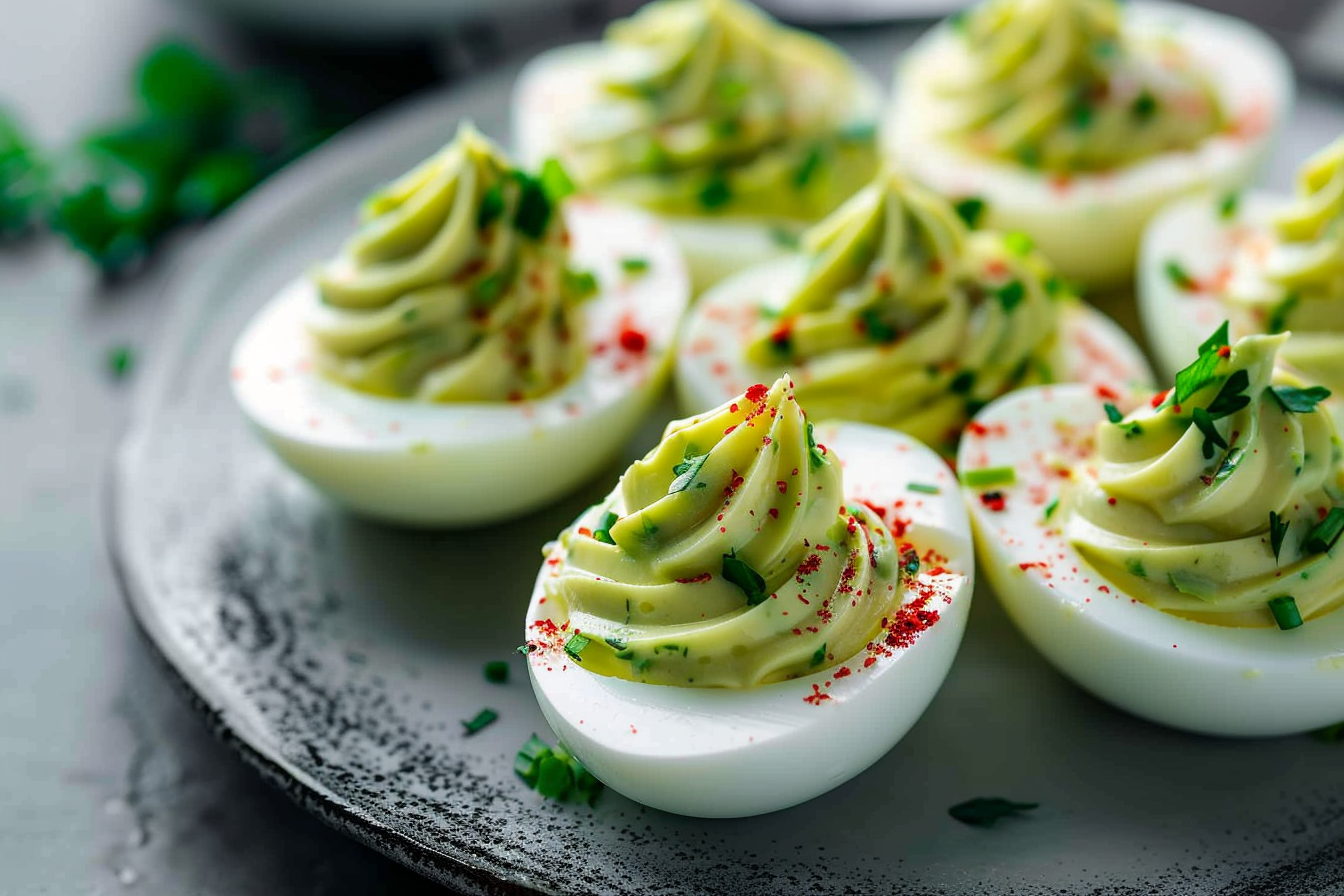 easy avocado deviled eggs middle