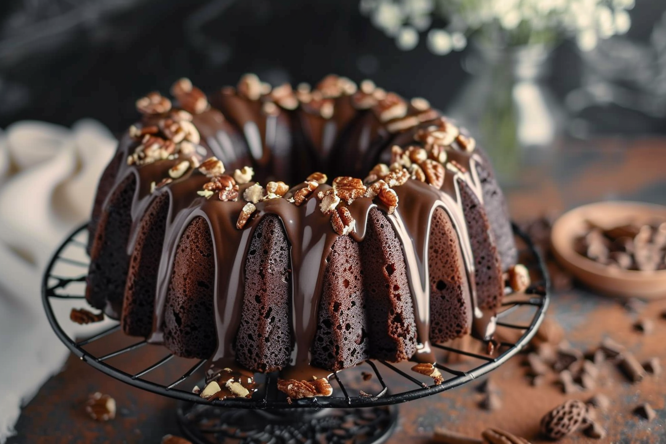 easy bundt cake de chocolate top