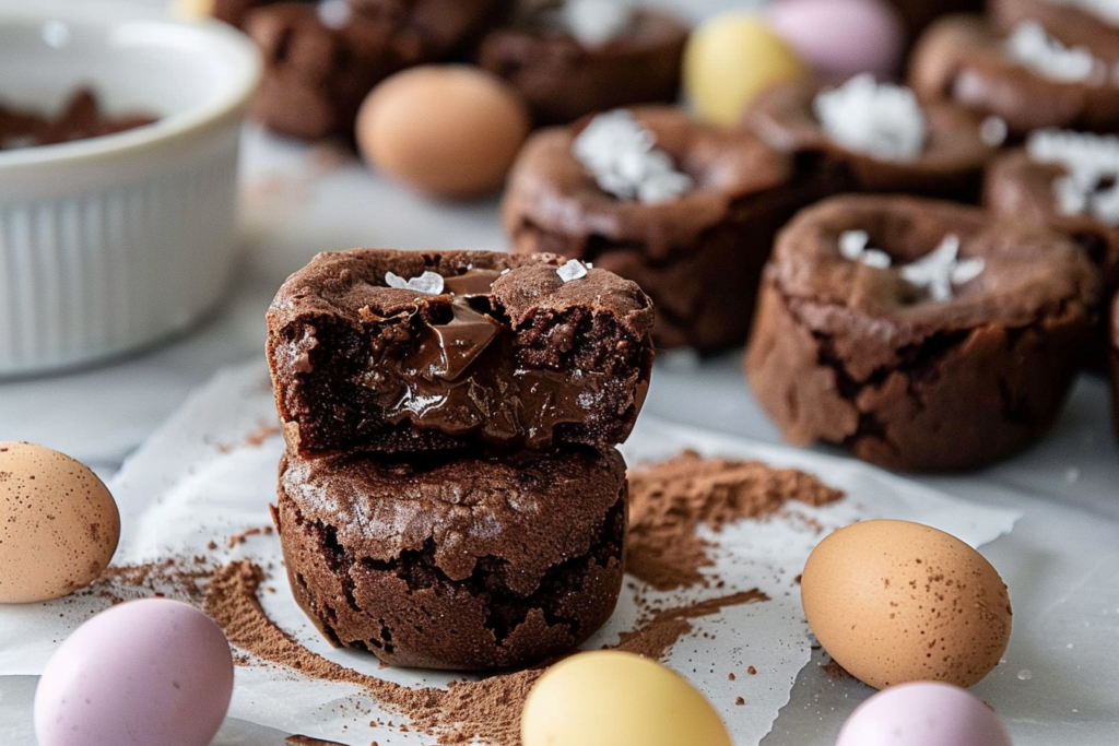 Easy Mini Egg Brownie Bites: 5 Sweet Treats 1 A plate of mini egg brownie bites topped with colorful mini chocolate eggs