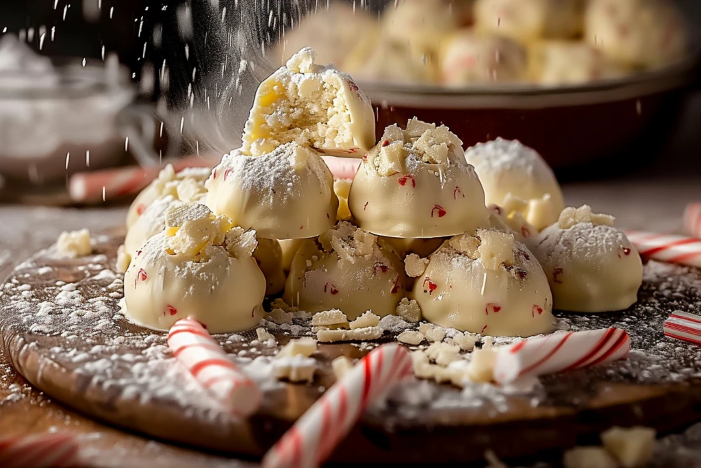 A delicious no bake white chocolate dessert topped with fresh berries and mint leaves on a white plate