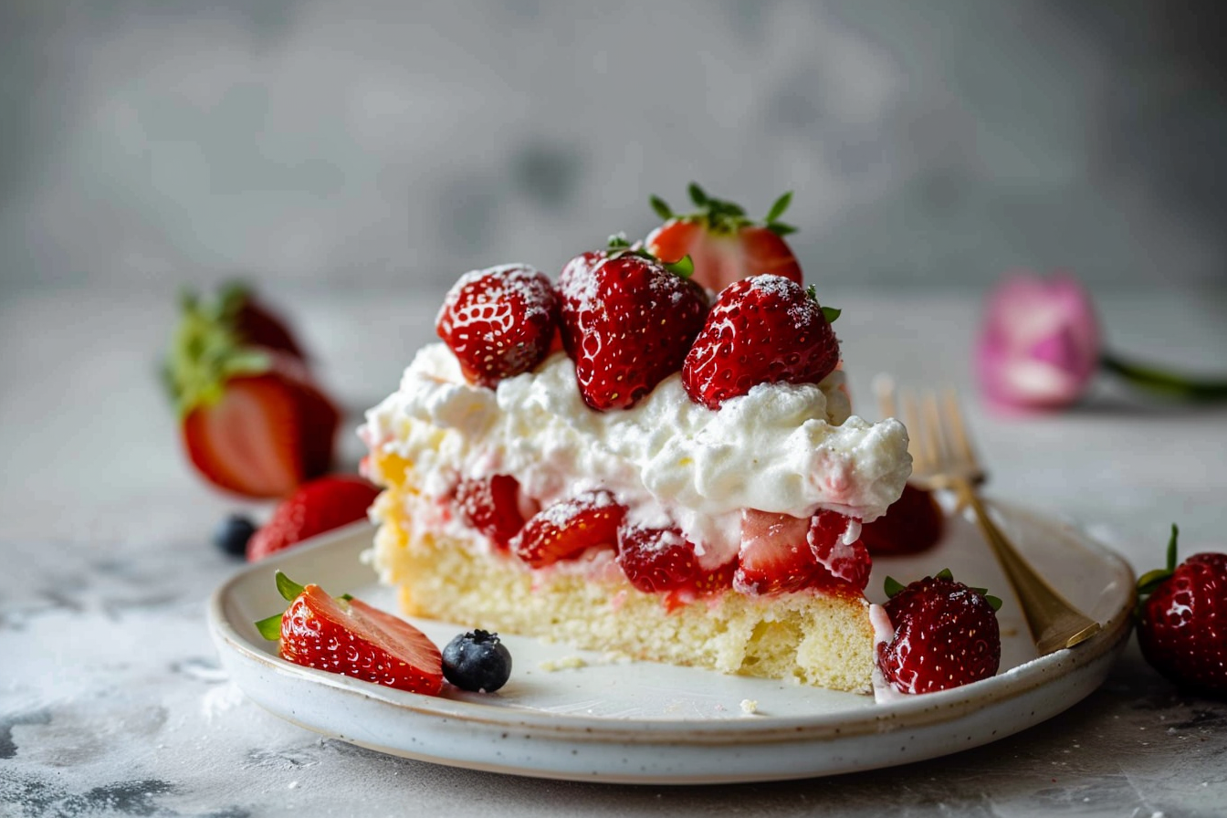 easy one layer strawberry shortcake end