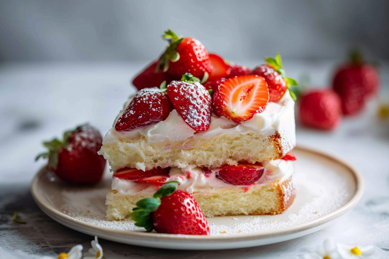 easy one layer strawberry shortcake middle