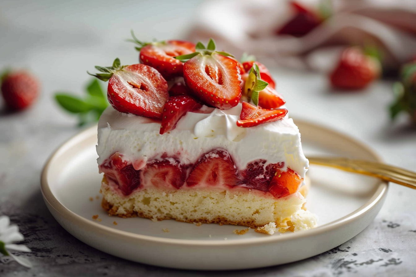 easy one layer strawberry shortcake top