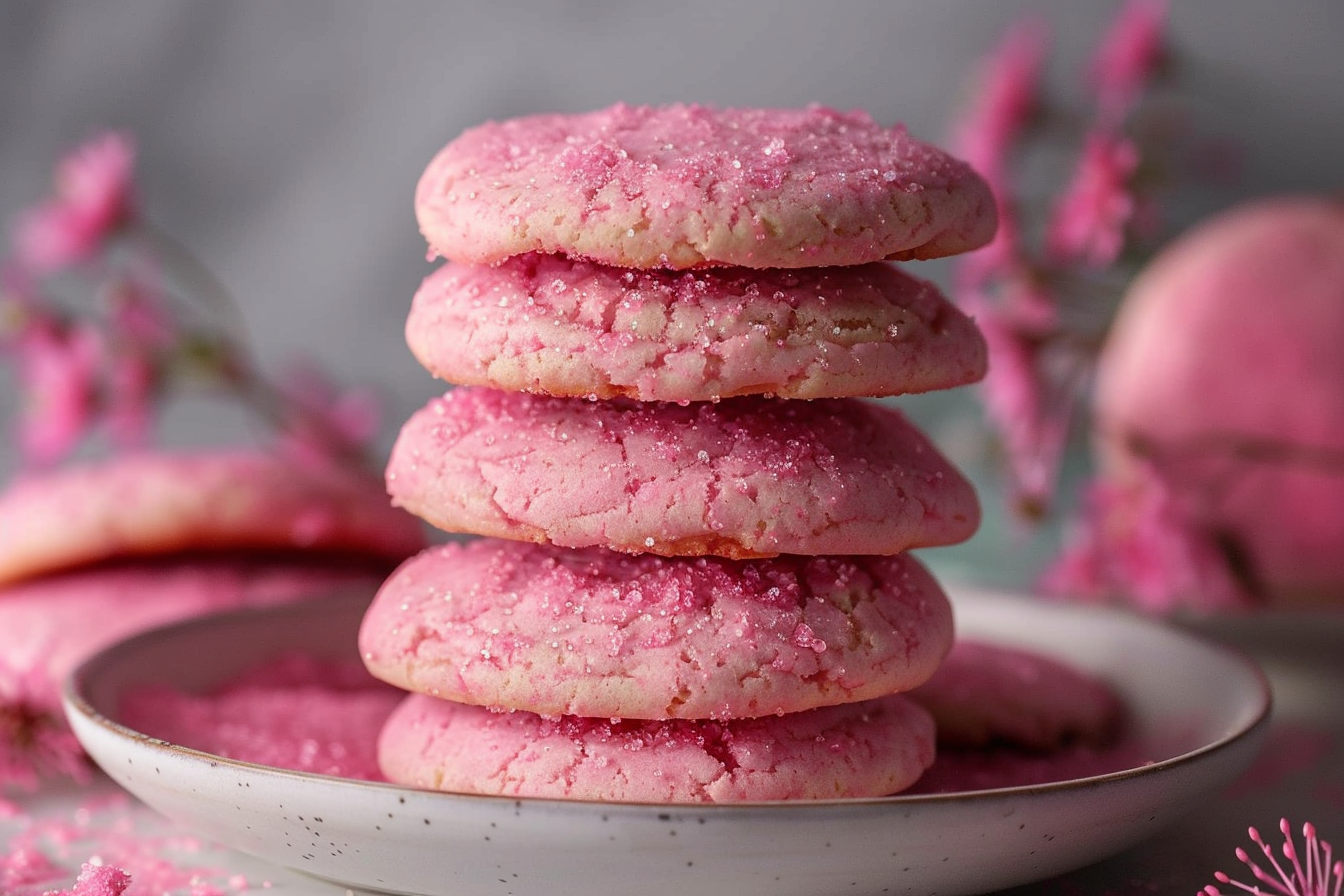 easy pink sugar cookies top