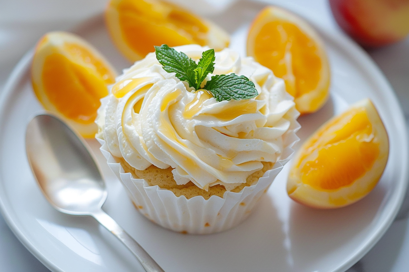 honey peach cream cheese: 7 Amazing Homemade Ideas 1 A creamy mixture of honey peach cream cheese spread on a toasted bagel, garnished with fresh peach slices and mint leaves.