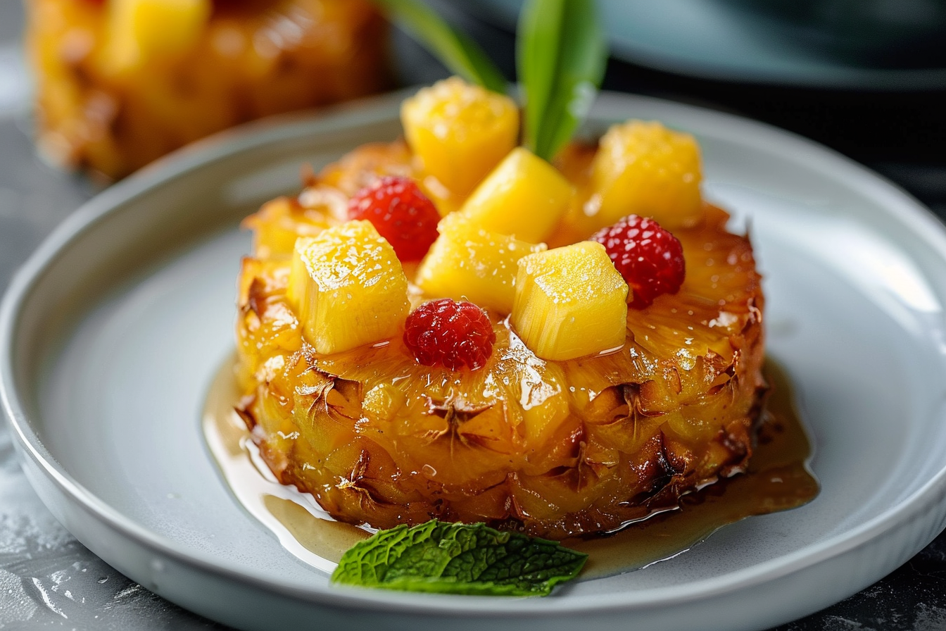 pineapple upside down sugar: 3 Best Recipes to Try 1 A beautifully arranged pineapple upside down sugar dessert topped with cherries and caramel glaze