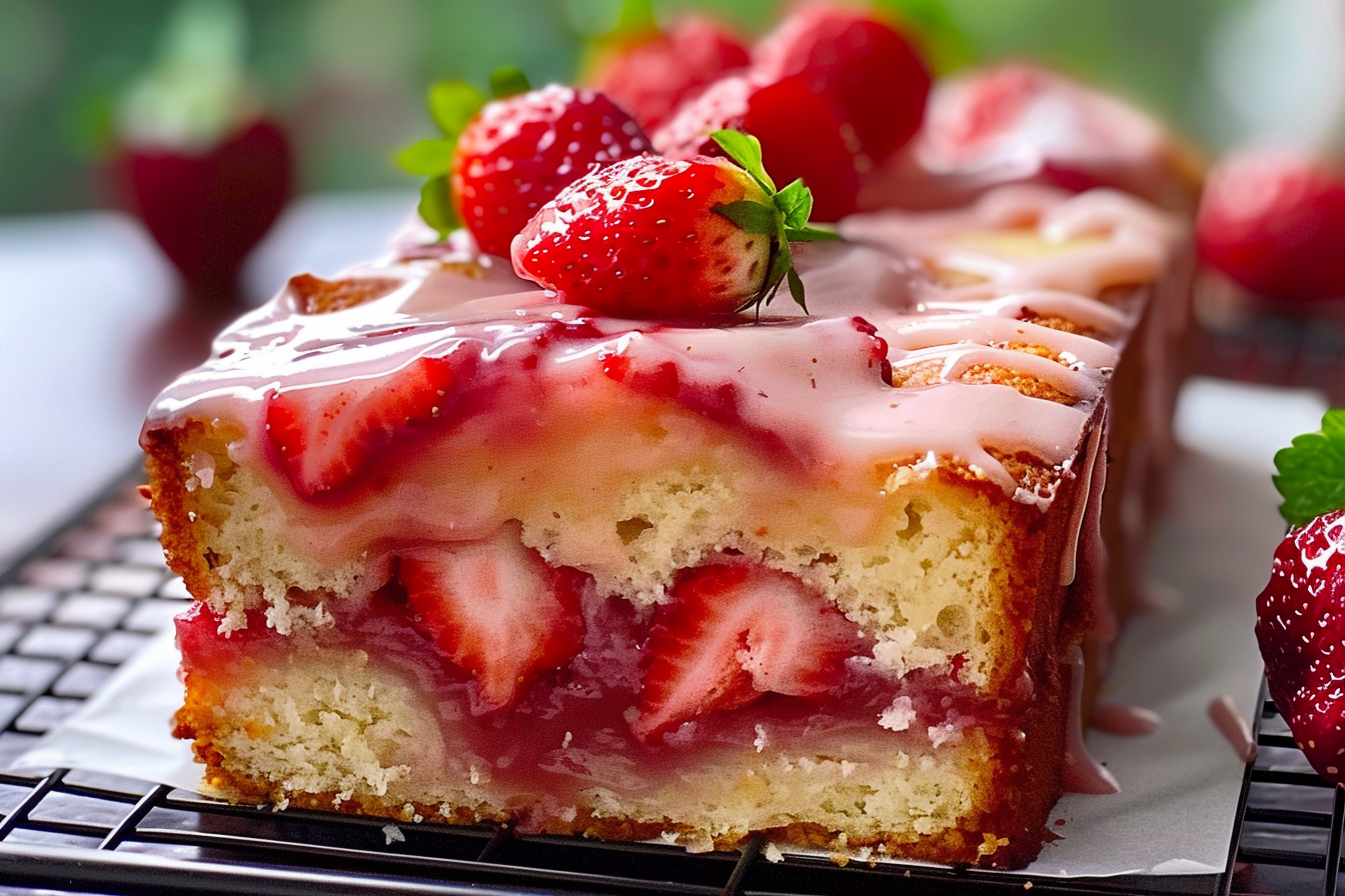 strawberry glazed pound cake middle