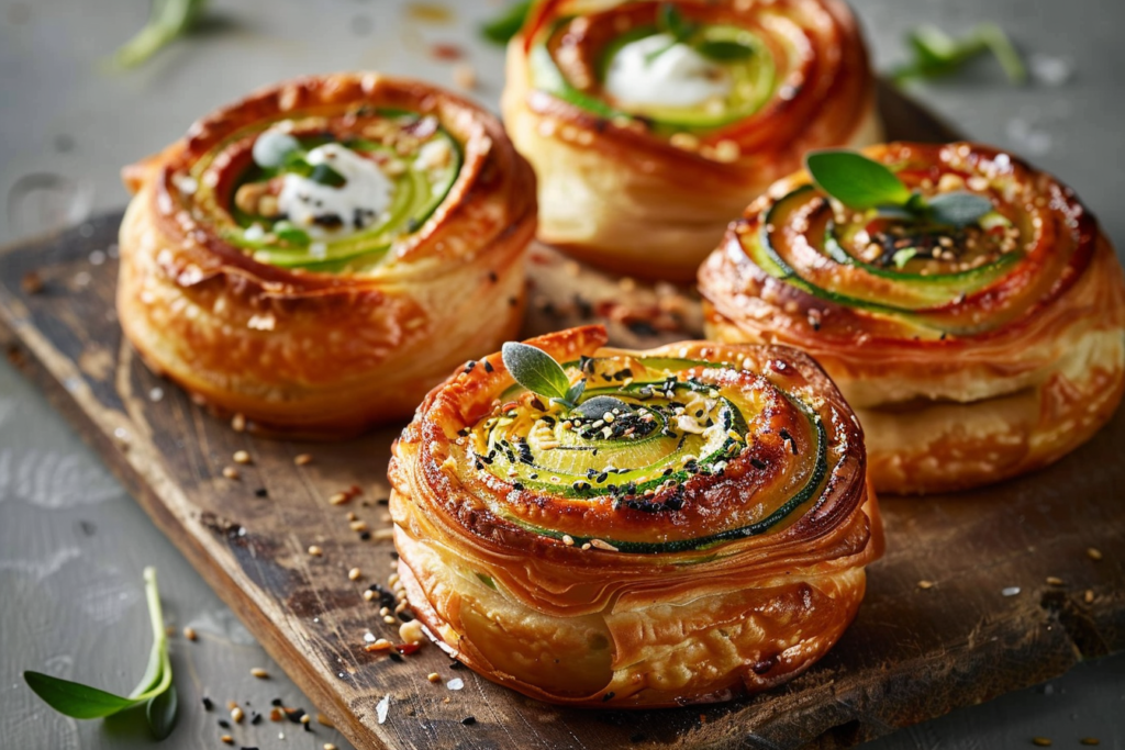 Colorful veggie pinwheels with cream cheese filling, garnished with fresh herbs