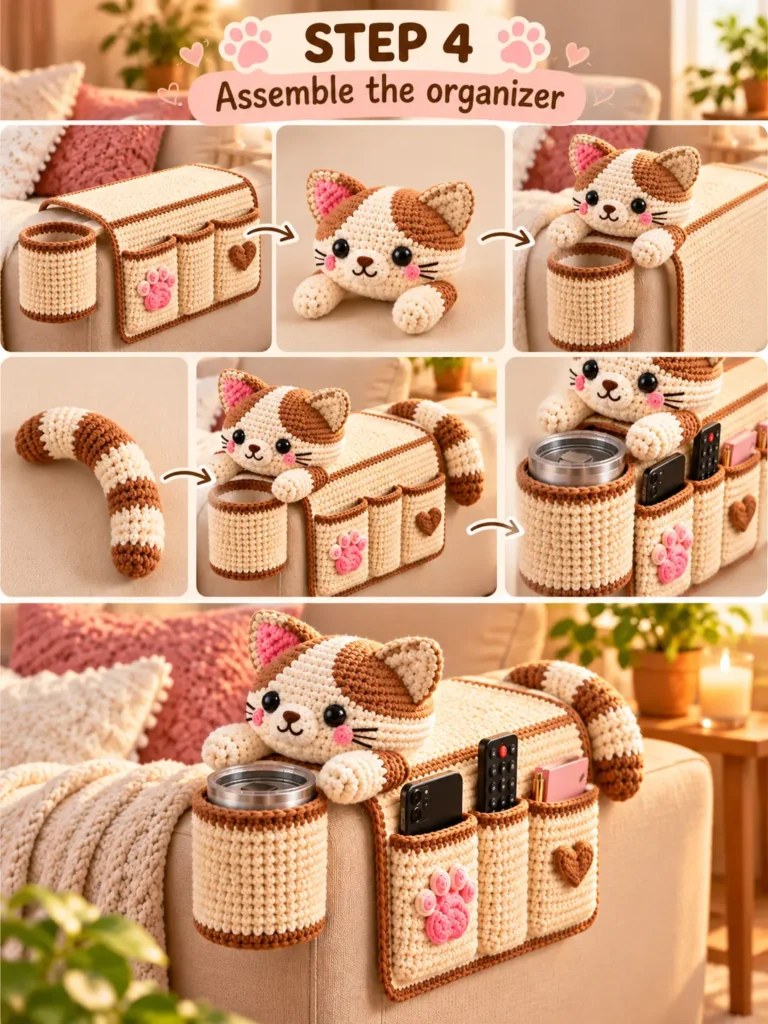 Crochet Cat Armrest Organizer with Cup Holder – Cozy Sofa Caddy Tutorial 4 8738823f 41c0 4056 a333 49050bbcc90e