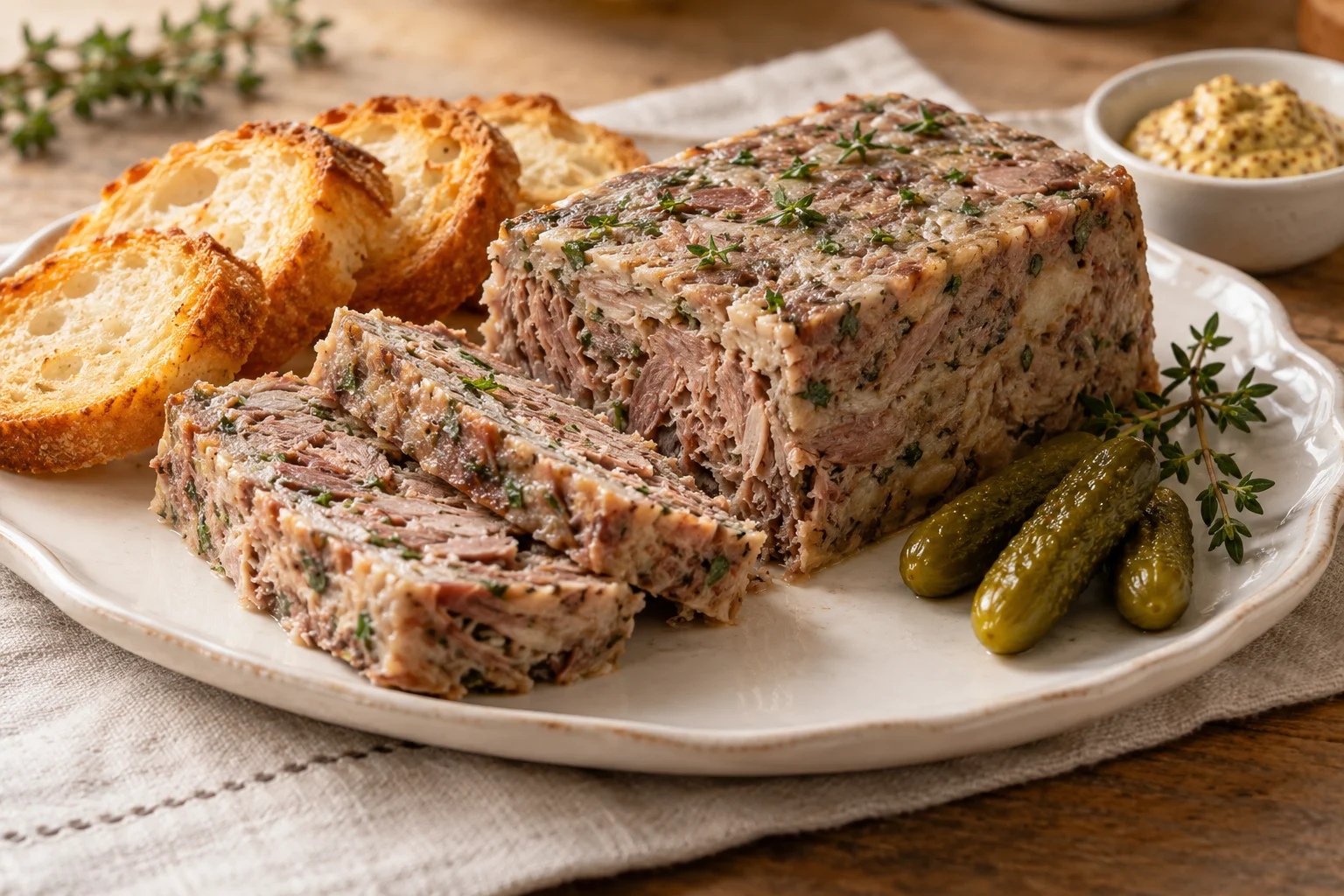 Duck Confit Terrine with Fresh Herbs