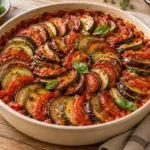Baked Ratatouille with Tomatoes, Zucchini, and Eggplant
