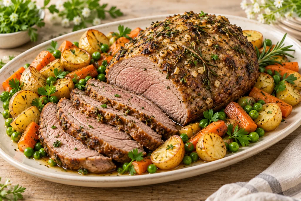 Spring Garden Easter Lamb with Garlic and Herbs